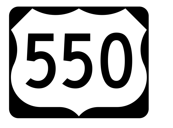 US Route 550 Sticker R2210 Highway Sign Road Sign - Winter Park Products