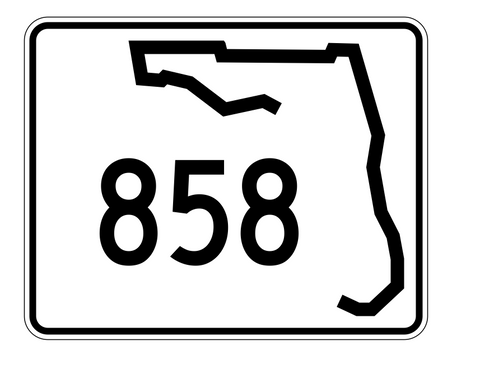 Florida State Road 858 Sticker Decal R1731 Highway Sign - Winter Park Products