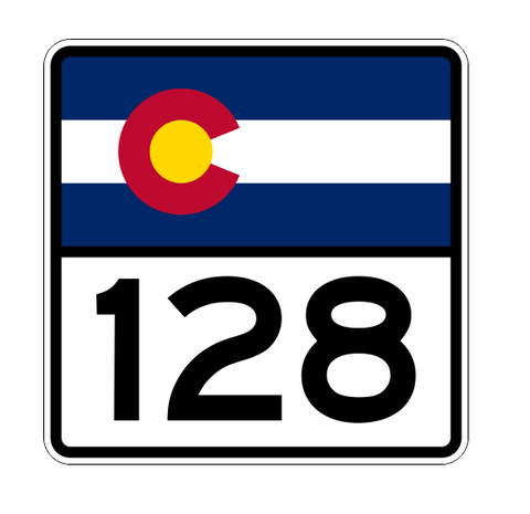 Colorado State Highway 128 Sticker Decal R1853 Highway Sign - Winter Park Products