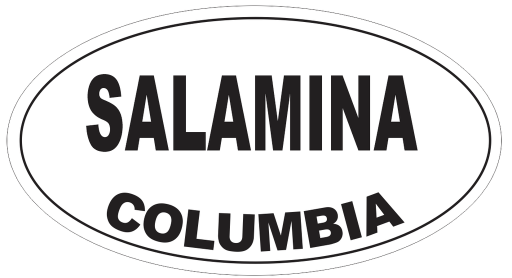 Salamina Columbia Oval Bumper Sticker or Helmet Sticker D4375