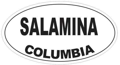 Salamina Columbia Oval Bumper Sticker or Helmet Sticker D4375