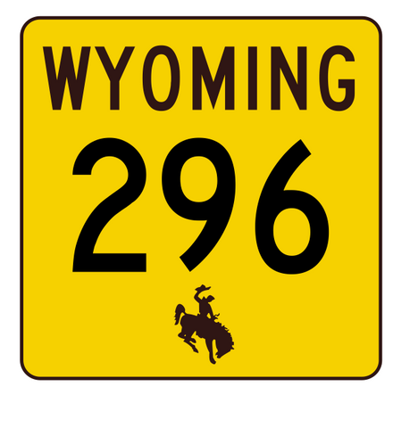 Wyoming Highway 296 Sticker R3500 Highway Sign