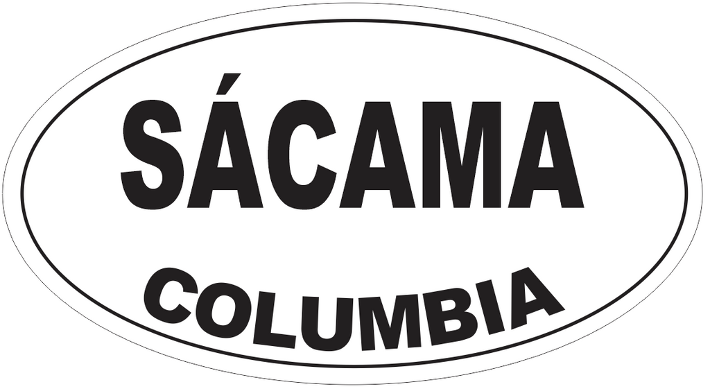 Sacama Columbia Oval Bumper Sticker or Helmet Sticker D4395