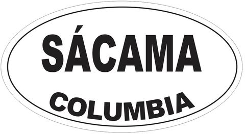 Sacama Columbia Oval Bumper Sticker or Helmet Sticker D4395