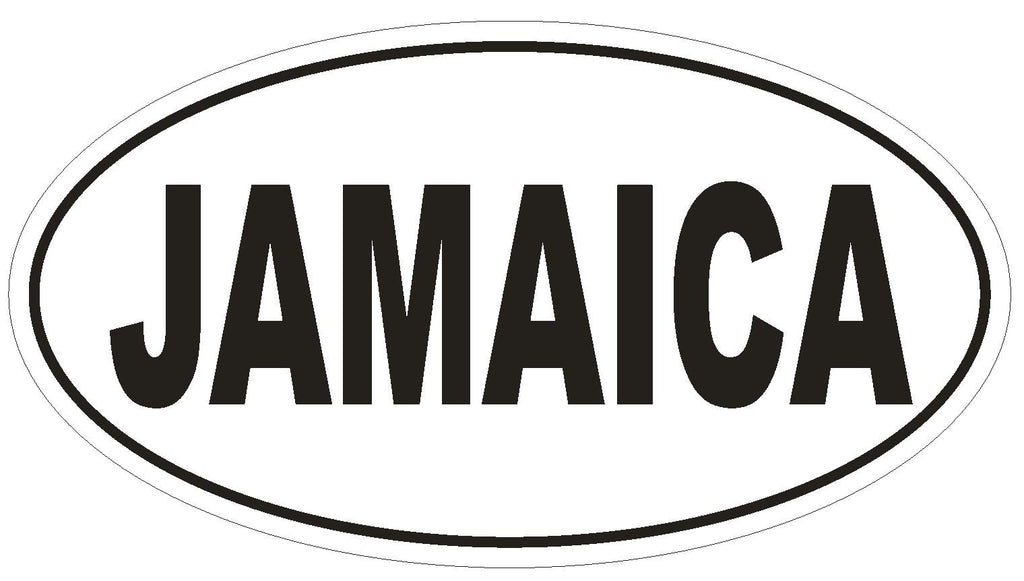 Jamaica Oval Bumper Sticker or Helmet Sticker D2174 Euro Oval Country Code - Winter Park Products