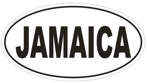 Jamaica Oval Bumper Sticker or Helmet Sticker D2174 Euro Oval Country Code - Winter Park Products