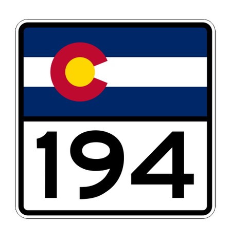 Colorado State Highway 194 Sticker Decal R2223 Highway Sign - Winter Park Products