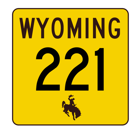 Wyoming Highway 221 Sticker R3467 Highway Sign