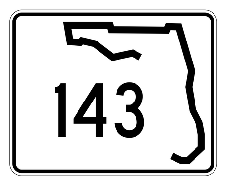 Florida State Road 143 Sticker Decal R1480 Highway Sign - Winter Park Products