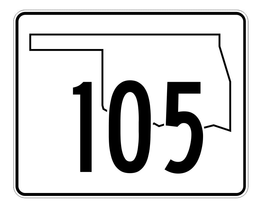 Oklahoma State Highway 105 Sticker Decal R5682 Highway Route Sign