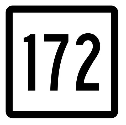 Connecticut State Highway 172 Sticker Decal R5182 Highway Route Sign