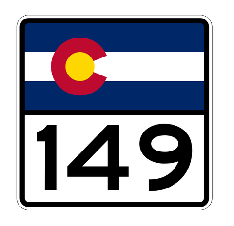 Colorado State Highway 149 Sticker Decal R1865 Highway Sign - Winter Park Products