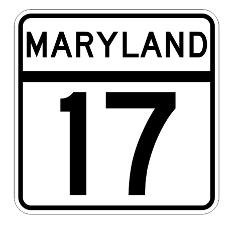 Maryland State Highway 17 Sticker Decal R2674 Highway Sign
