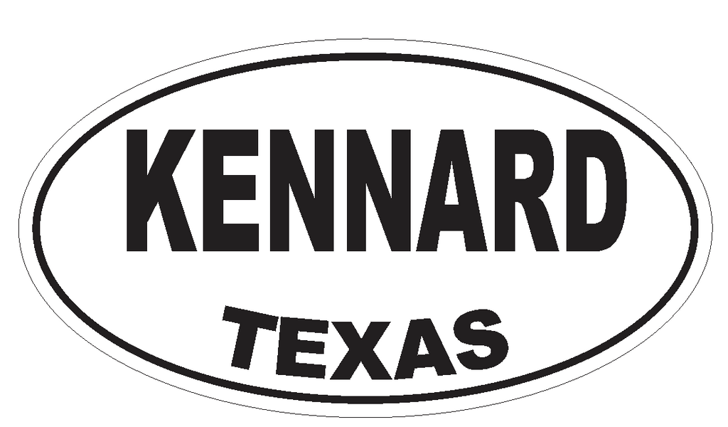 Kennard Texas Oval Bumper Sticker or Helmet Sticker D3547 Euro Oval - Winter Park Products