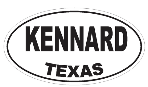 Kennard Texas Oval Bumper Sticker or Helmet Sticker D3547 Euro Oval - Winter Park Products