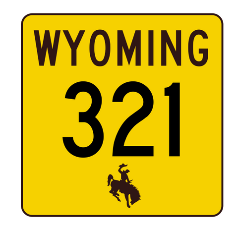 Wyoming Highway 321 Sticker R3512 Highway Sign