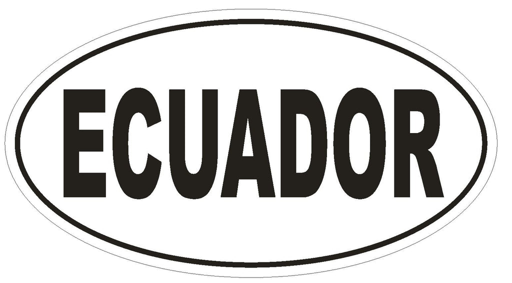 Ecuador Oval Bumper Sticker or Helmet Sticker D2178 Euro Oval Country Code - Winter Park Products