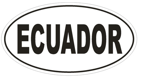 Ecuador Oval Bumper Sticker or Helmet Sticker D2178 Euro Oval Country Code - Winter Park Products