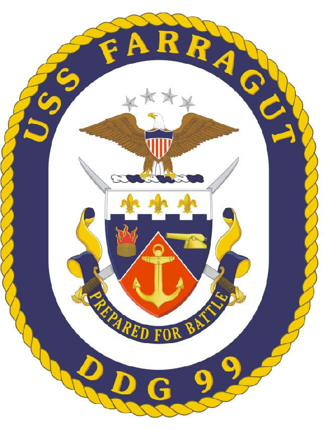 USS farragut Sticker Military Armed Forces Navy Decal M245 - Winter Park Products