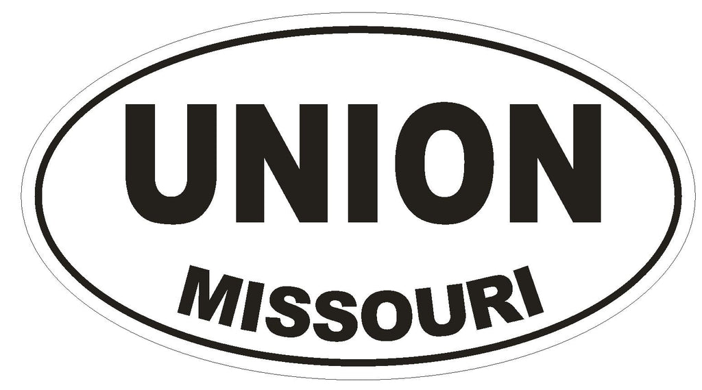 Union Missouri Oval Bumper Sticker or Helmet Sticker D1430 Euro Oval - Winter Park Products