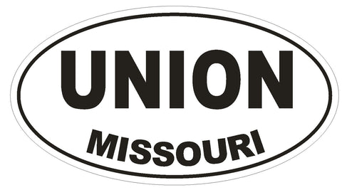 Union Missouri Oval Bumper Sticker or Helmet Sticker D1430 Euro Oval - Winter Park Products