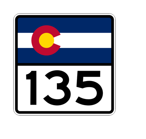Colorado State Highway 135 Sticker Decal R1857 Highway Sign - Winter Park Products