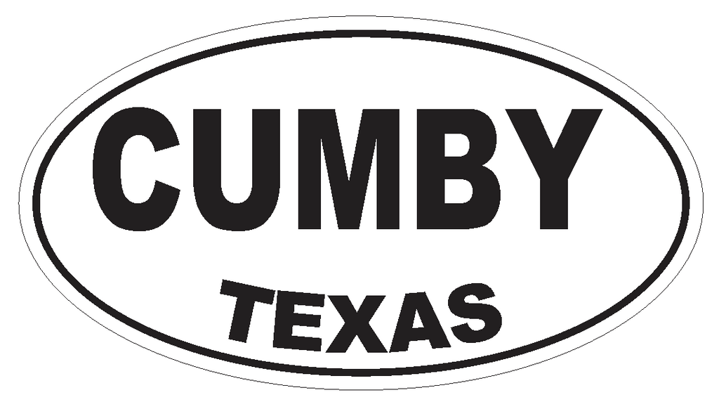 Cumby Texas Oval Bumper Sticker or Helmet Sticker D3237 Euro Oval - Winter Park Products