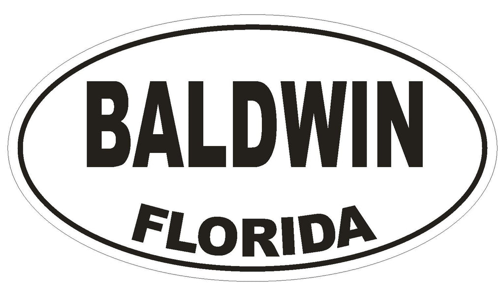 Baldwin Florida Oval Bumper Sticker or Helmet Sticker D1369 Euro Oval - Winter Park Products