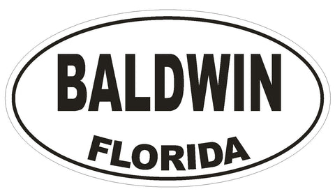Baldwin Florida Oval Bumper Sticker or Helmet Sticker D1369 Euro Oval - Winter Park Products