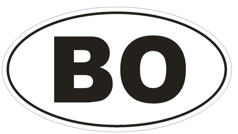 BO Bolivia Oval Bumper Sticker or Helmet Sticker D2100 Euro Oval Country Code - Winter Park Products