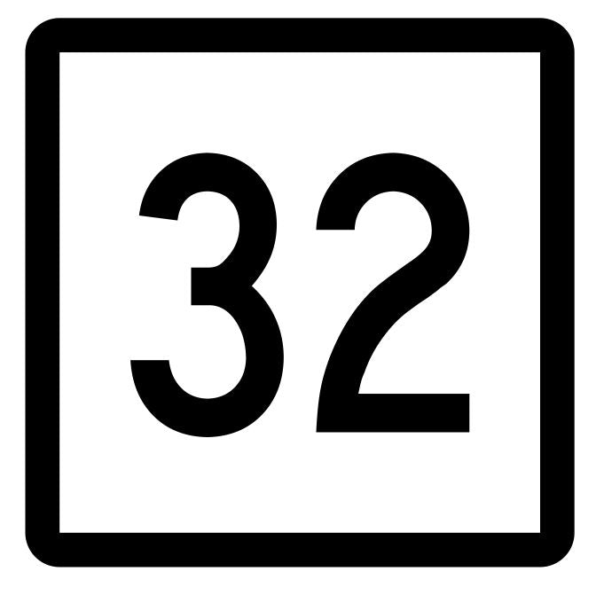 Connecticut State Highway 32 Sticker Decal R5074 Highway Route Sign