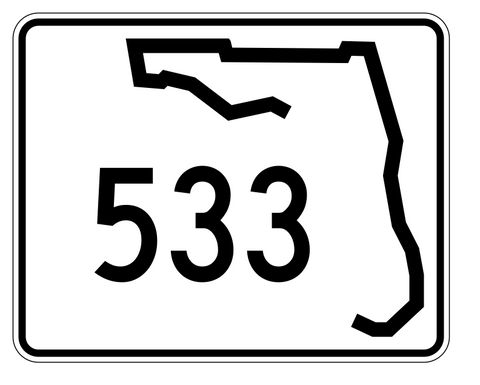 Florida State Road 533 Sticker Decal R1605 Highway Sign - Winter Park Products