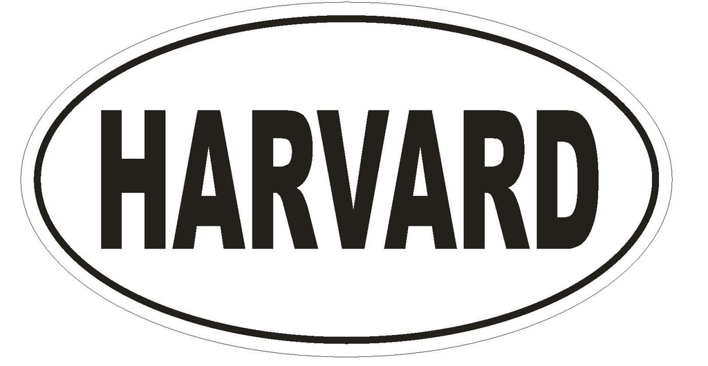 HARVARD Oval Bumper Sticker or Helmet Sticker D1828 Euro Oval University - Winter Park Products
