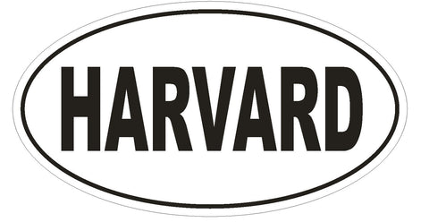 HARVARD Oval Bumper Sticker or Helmet Sticker D1828 Euro Oval University - Winter Park Products