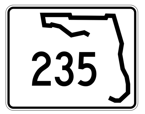 Florida State Road 235 Sticker Decal R1509 Highway Sign - Winter Park Products