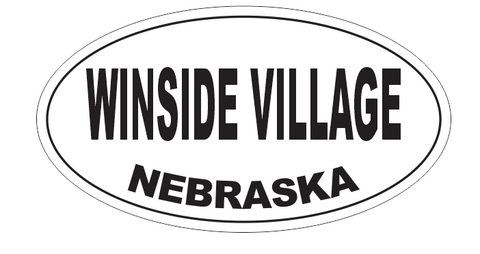Winside Village Nebraska Oval Bumper Sticker D7124 Euro Oval