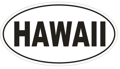 HAWAII Oval Bumper Sticker or Helmet Sticker D537 Laptop Cell Euro Oval - Winter Park Products