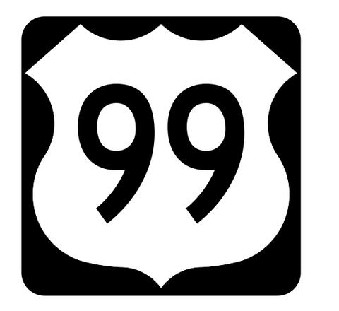 US Route 99 Sticker R1956 Highway Sign Road Sign - Winter Park Products