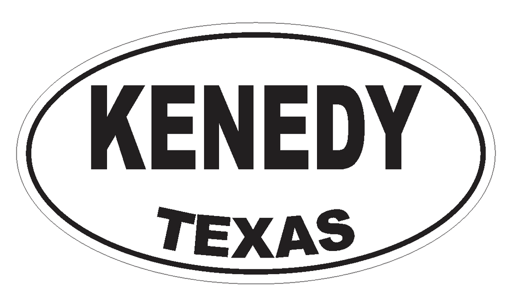 Kenedy Texas Oval Bumper Sticker or Helmet Sticker D3546 Euro Oval - Winter Park Products
