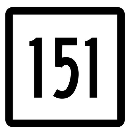 Connecticut State Highway 151 Sticker Decal R5163 Highway Route Sign