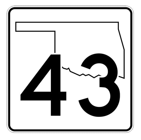 Oklahoma State Highway 43 Sticker Decal R5602 Highway Route Sign