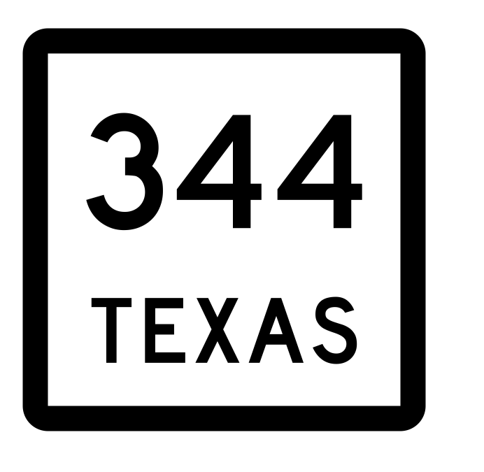 Texas State Highway 344 Sticker Decal R2639 Highway Sign