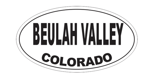 Beulah Valley Colorado Oval Bumper Sticker D7159 Euro Oval