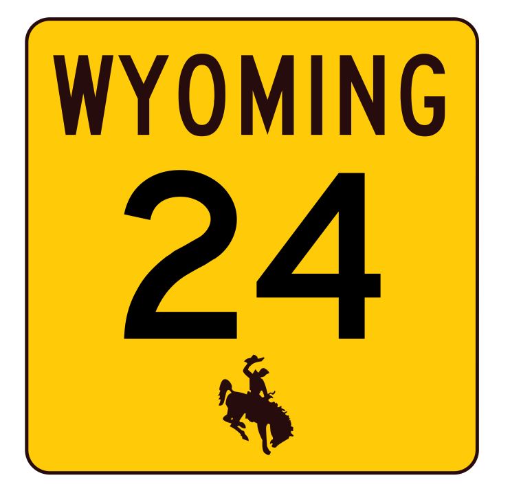 Wyoming Highway 24 Sticker R3388 Highway Sign