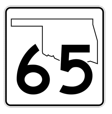 Oklahoma State Highway 65 Sticker Decal R5630 Highway Route Sign