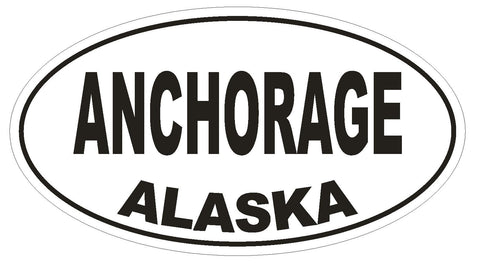 Anchorage Alaska Oval Bumper Sticker or Helmet Sticker D1652 Euro Oval - Winter Park Products
