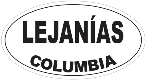 Lejanias Columbia Oval Bumper Sticker or Helmet Sticker D4571