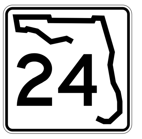 Florida State Road 24 Sticker Decal R1359 Highway Sign - Winter Park Products