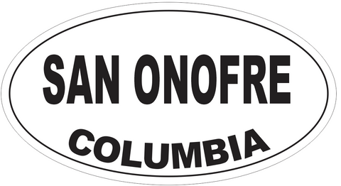 San Onofre Columbia Oval Bumper Sticker or Helmet Sticker D5509