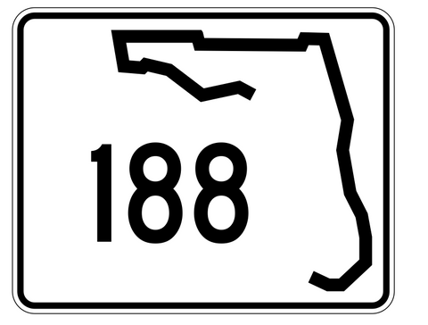 Florida State Road 188 Sticker Decal R1490 Highway Sign - Winter Park Products